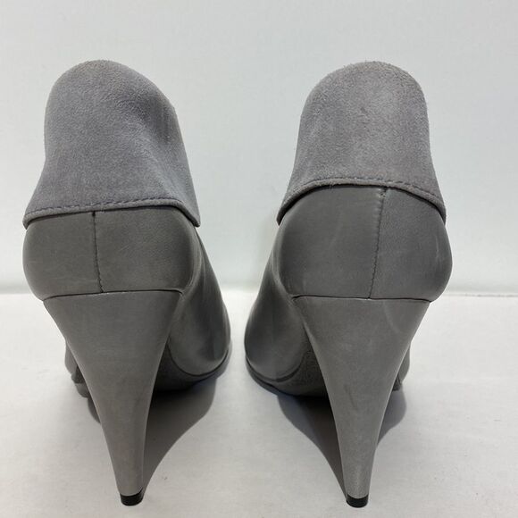 Coach Women's Leather Suede Ankle High Heels Annika Boots Bootie Gray Size 5.5 - Picture 4 of 10